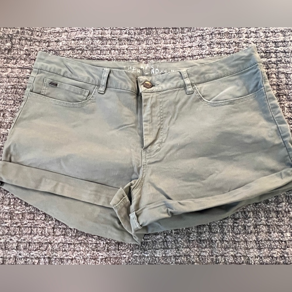 Joe’s Jeans, olive shorts